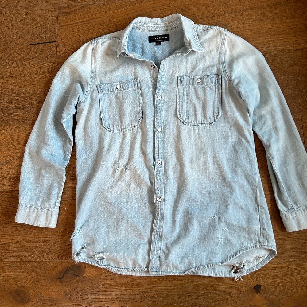 Lucky Brand Distressed Button Down